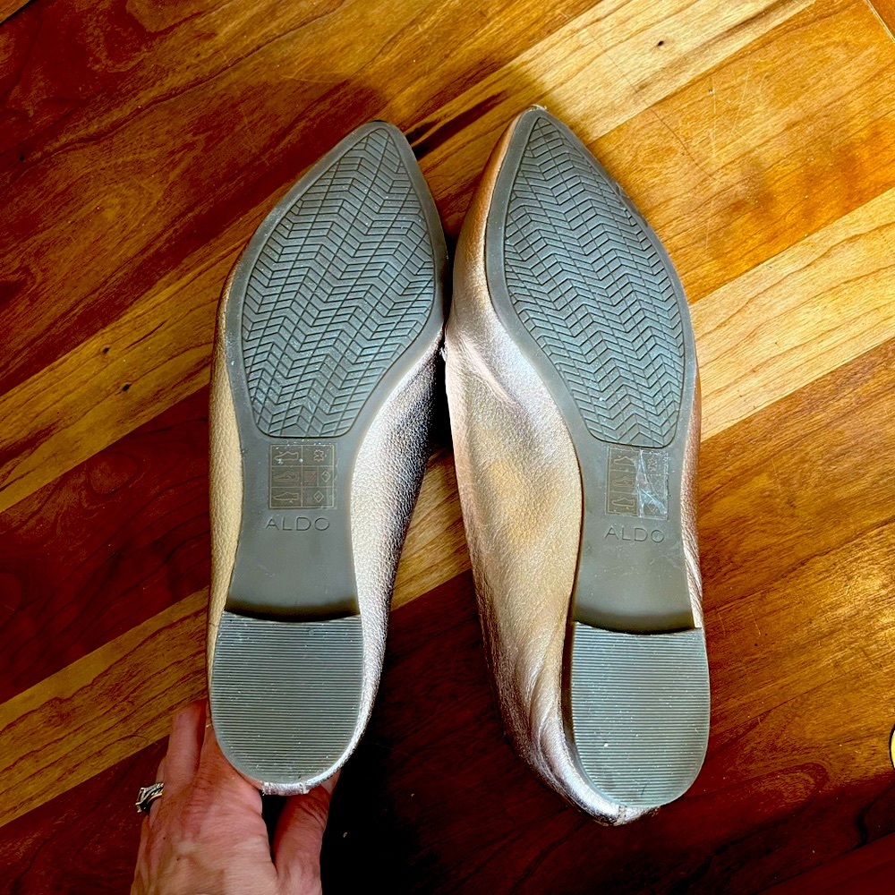 Aldo rose gold leather flats